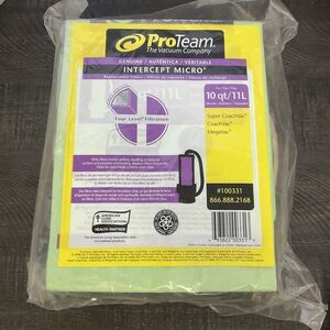 100331 ProTeam INTERCEPT MICRO 10qt Vacuum Filter Bags NEW SuperCoachVac 10 Pk